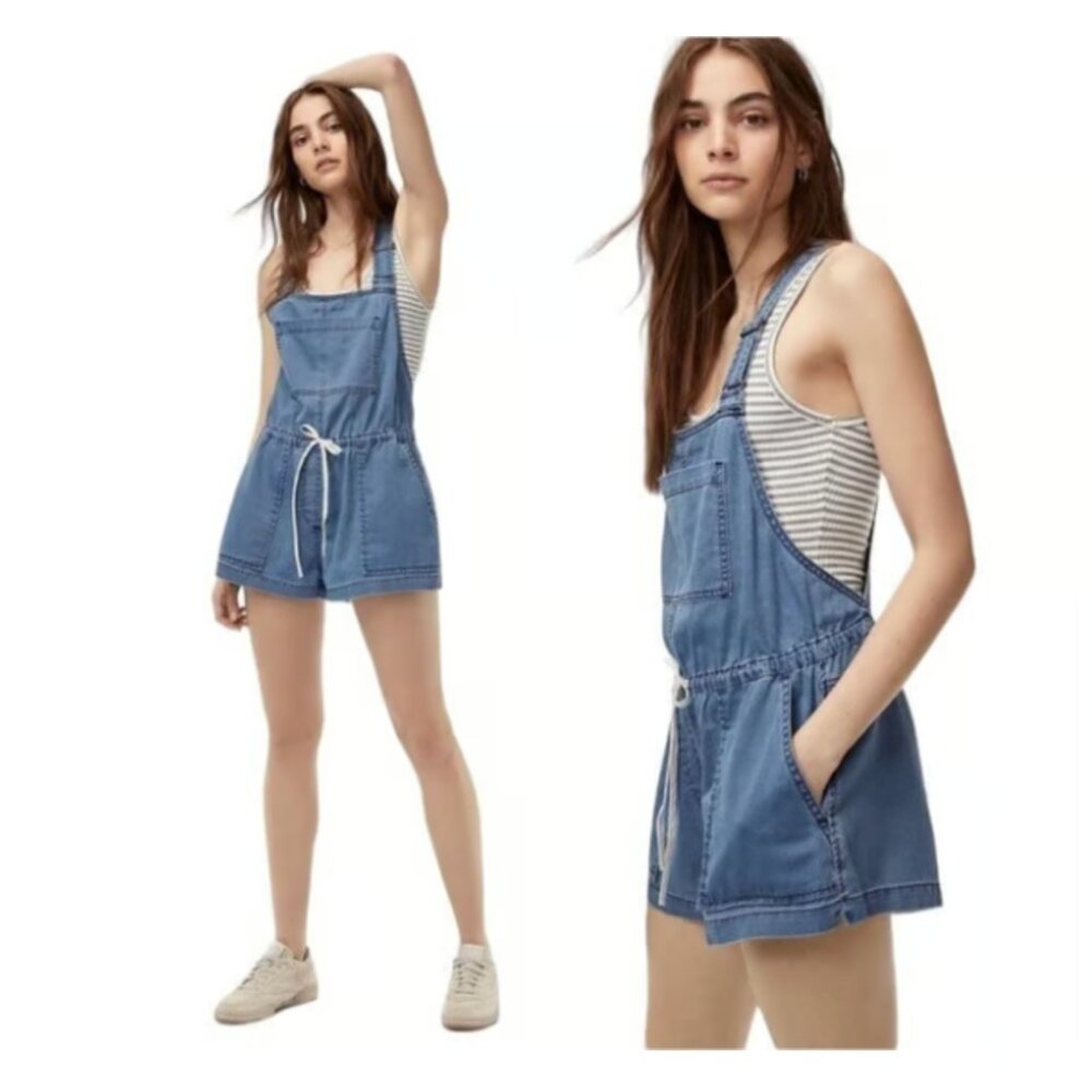 Aritzia Blue Denim Romper